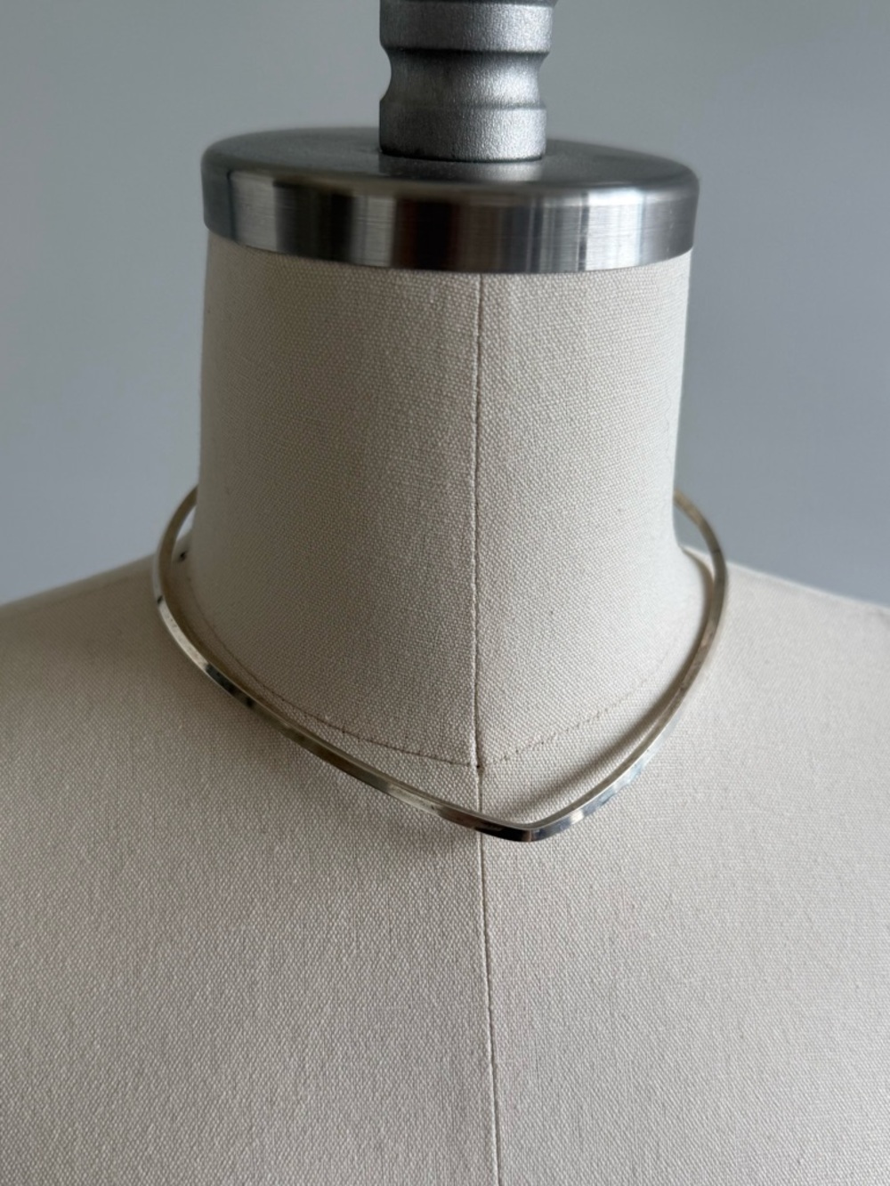 Vintage Minimalist Sterling Silver Collar 925 Necklace